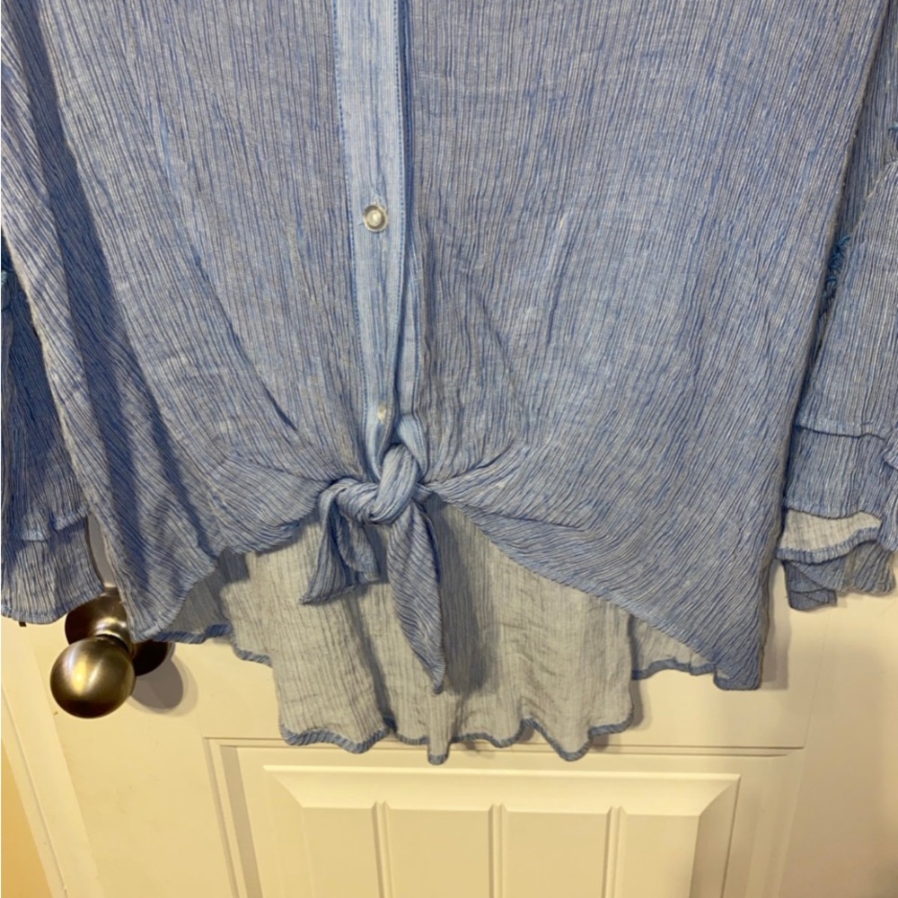 Ruby Rd. Light Blue Button Down Shirt - image 5